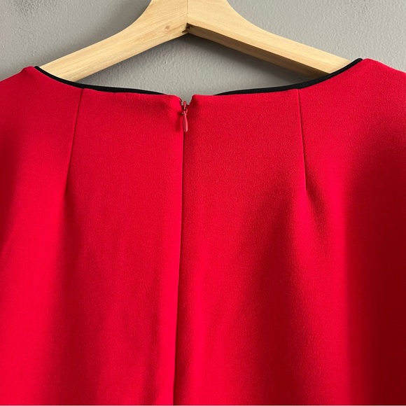 Calvin Klein Piping Trim Bow Sheath Dress Scuba Crepe Red Plus Size 20W Career - Picture 9 of 16